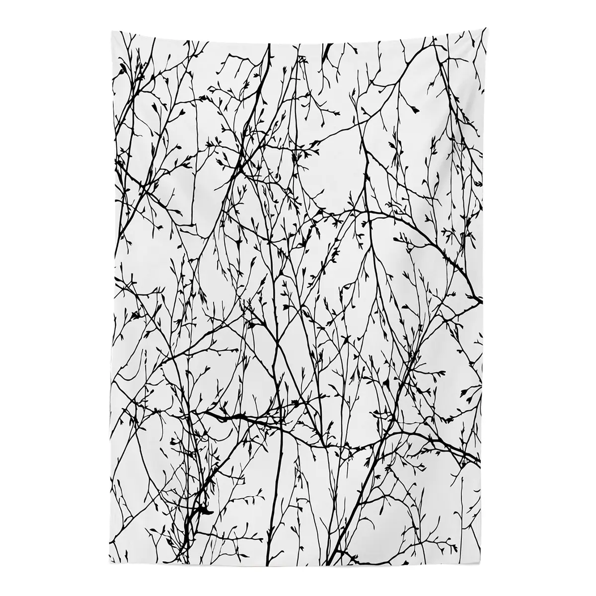 Tischdecke Zweige 140 x 200cm Schwarz/Weiß | Schwarz