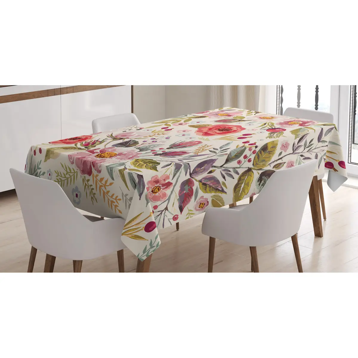 Tischdecke Abstrakte Blumen 140 x 200cm Multicolor | Mehrfarbig