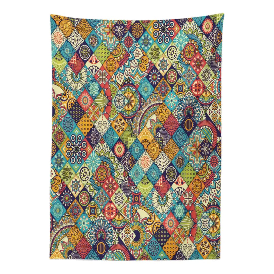 Tischdecke Checkered Folk | Mehrfarbig
