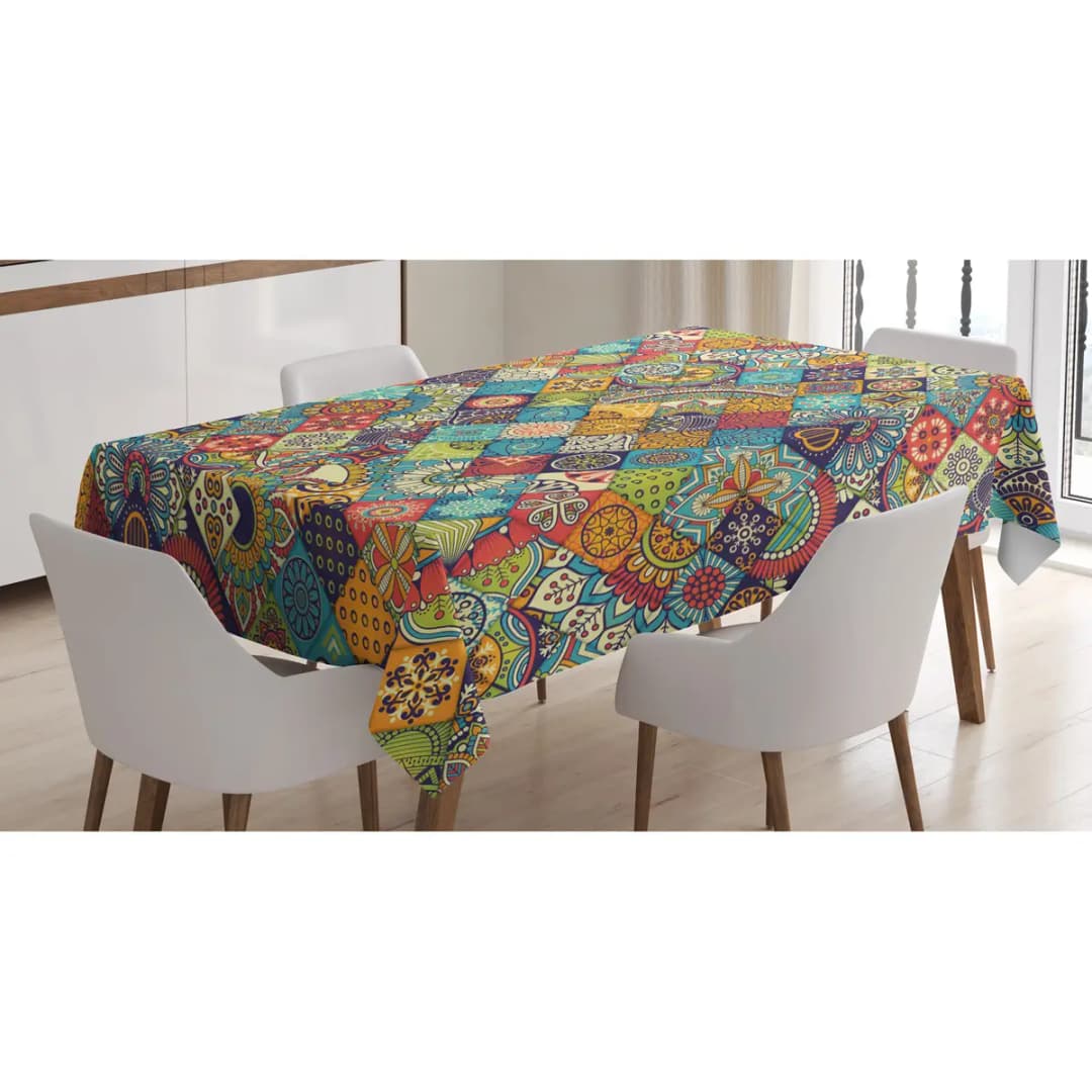 Tischdecke Checkered Folk | Mehrfarbig