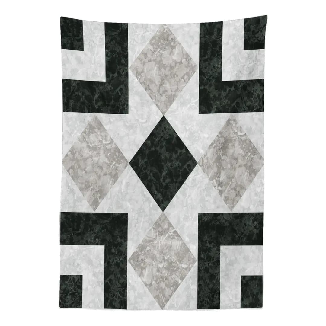 Tischdecke Marble Effect 140 x 240cm Schwarz | Schwarz