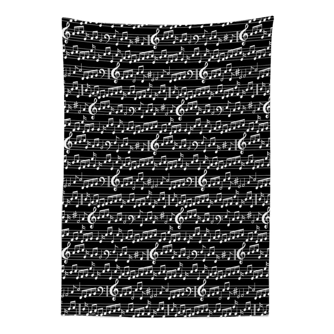 Tischdecke Musical 140 x 240cm Schwarz | Schwarz