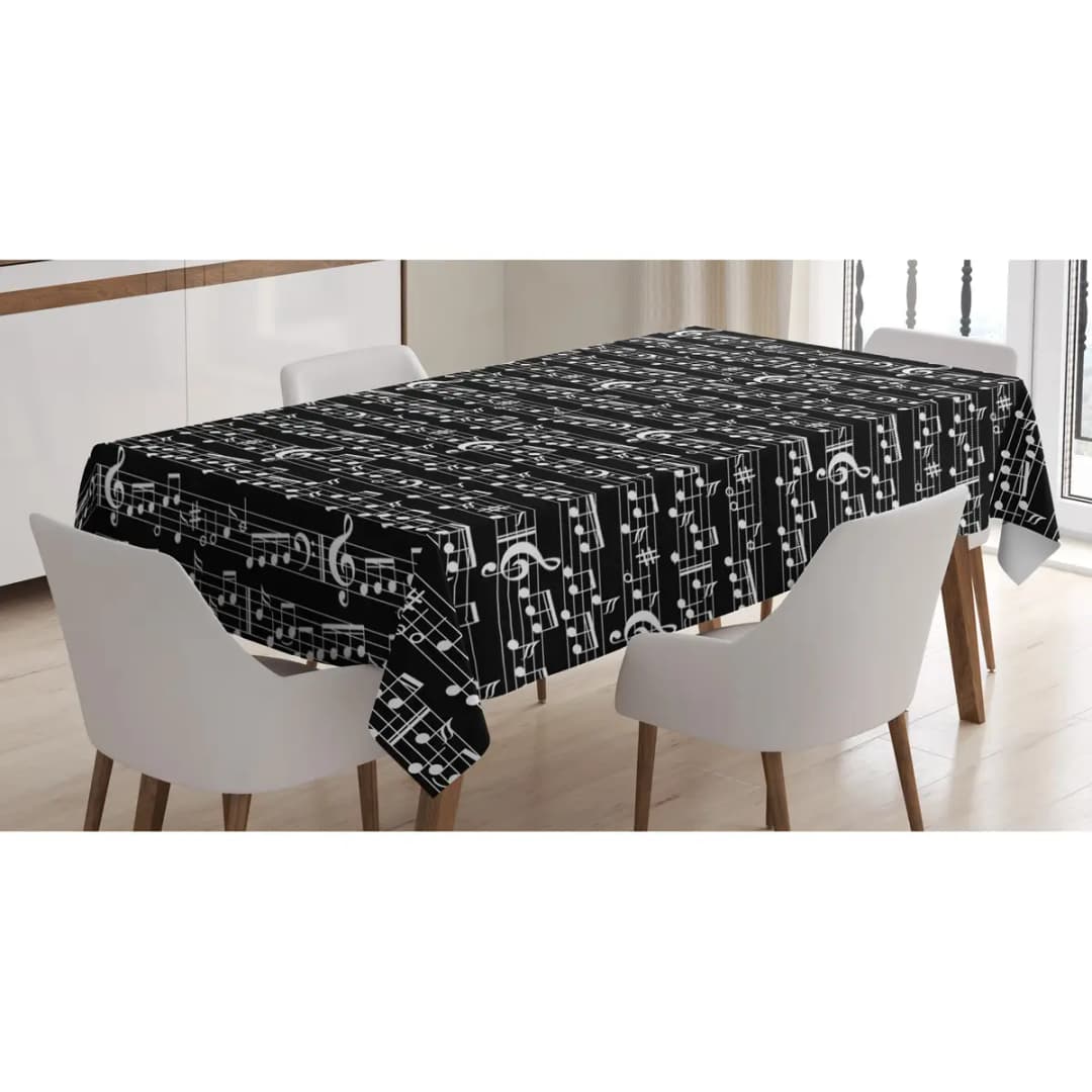 Tischdecke Musical 140 x 240cm Schwarz | Schwarz