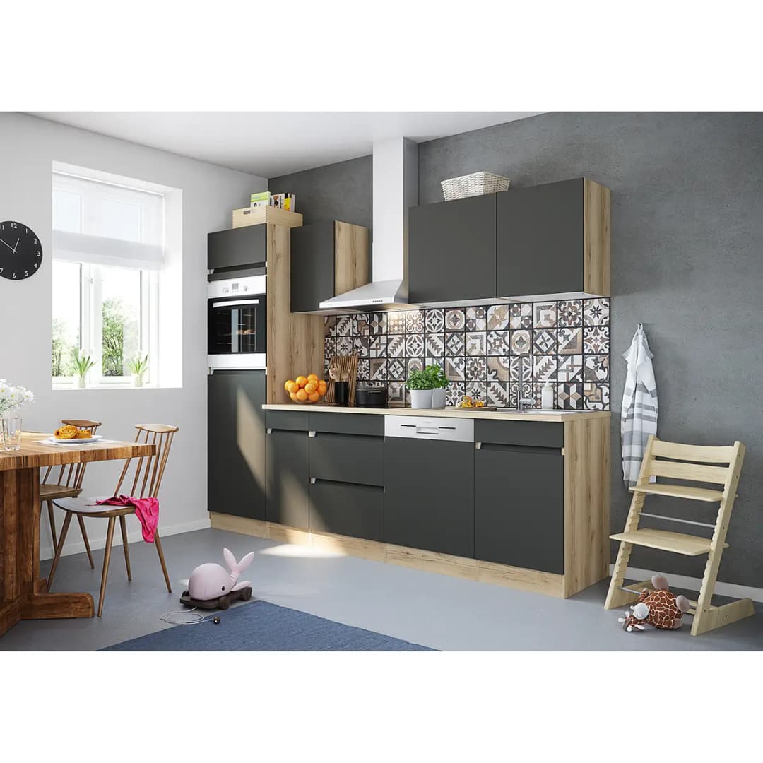 Hängeschrank I 100cm Schwarz/Anthrazit | Schwarz
