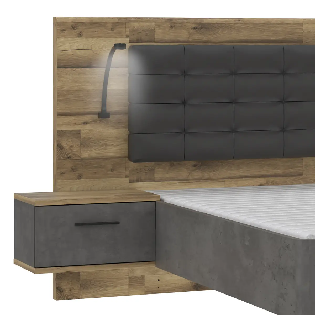 Bettanlage Rye II 3-teilig 150 x 190cm Schwarz/Grau | Schwarz