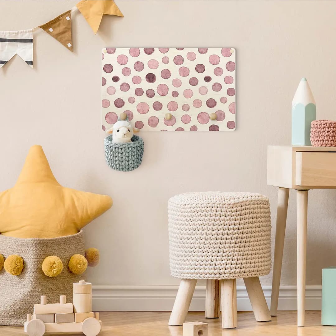 Kindergarderobe Aquarell Blasen | Rosa