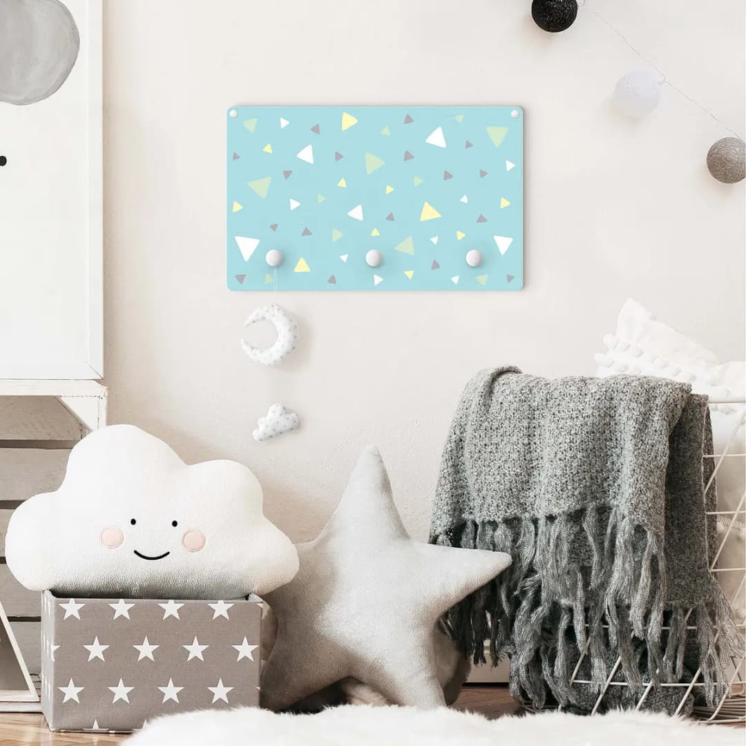Kindergarderobe Pastelldreiecke | Blau