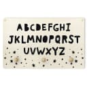 Kindergarderobe Alphabet mit Sternen | Schwarz