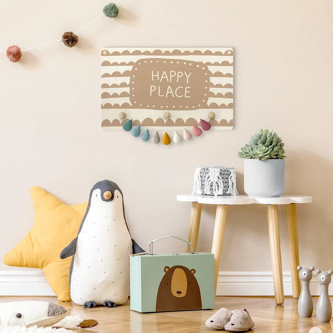 Kindergarderobe Happy Place | Beige