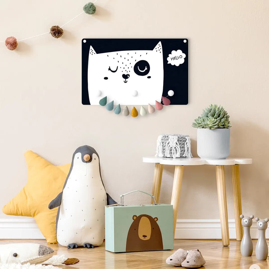 Kindergarderobe Hello Katzengesicht | Mehrfarbig