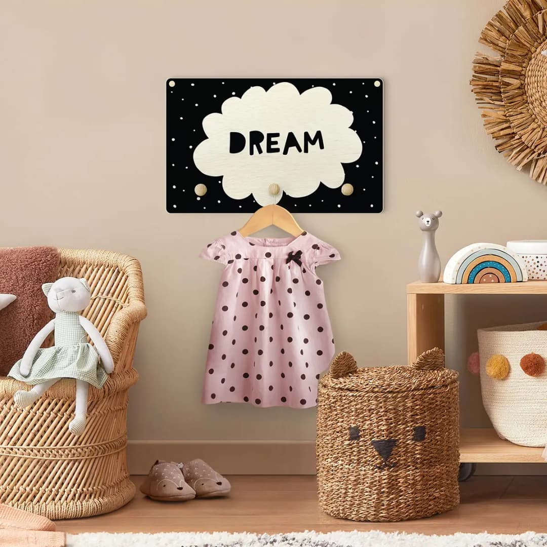 Kindergarderobe Dream Wolke | Schwarz
