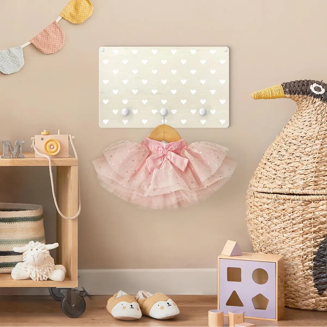 Kindergarderobe Weiße Herzen | Weiß