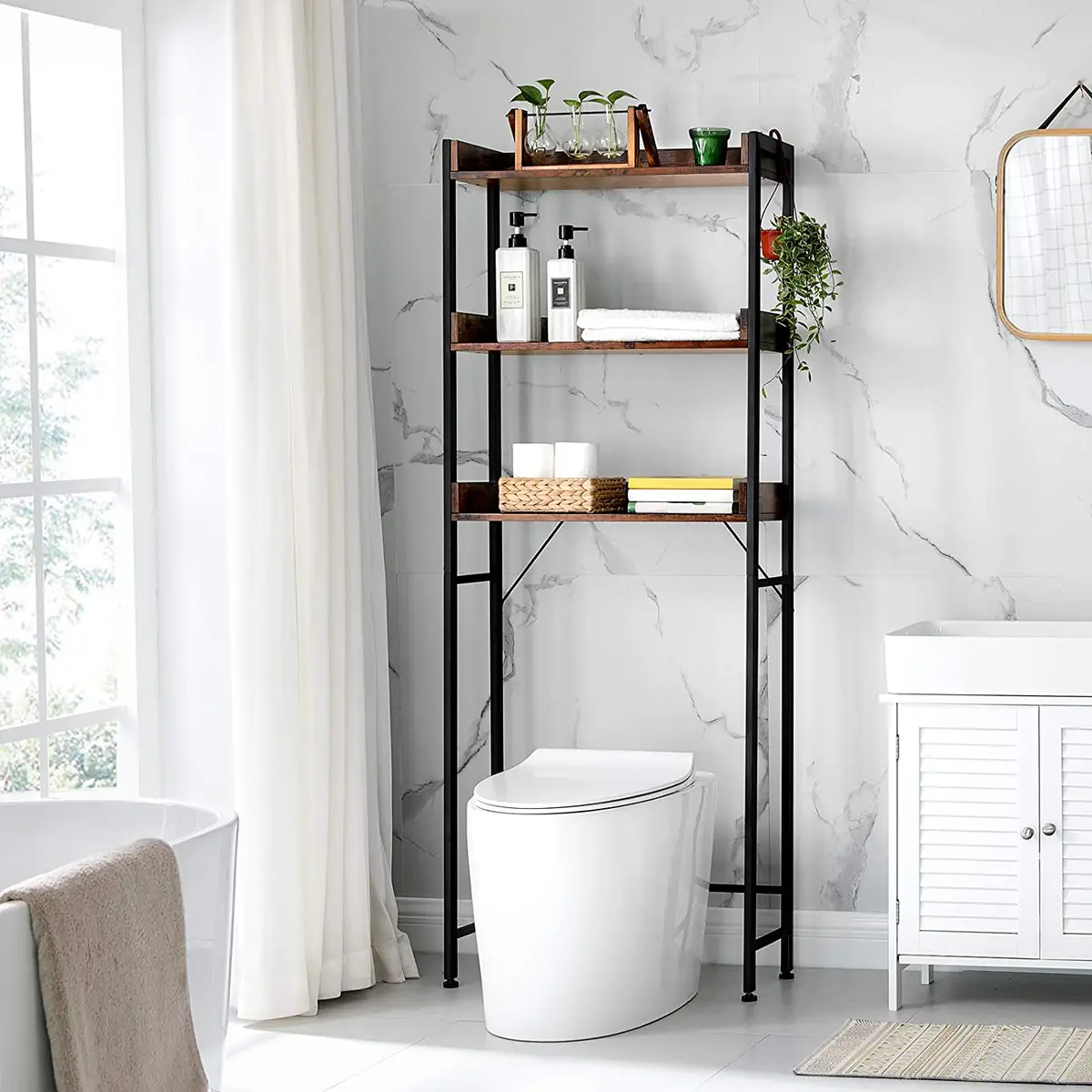 Waschmaschinenregal Jamban | Braun