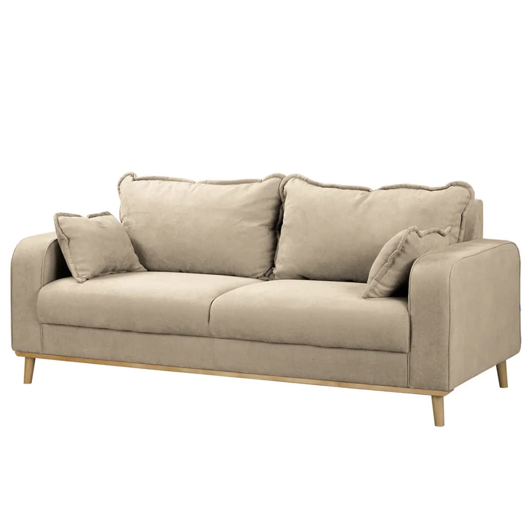 Sofa Nante 3-Sitzer Beige Microfaser Enza | Beige