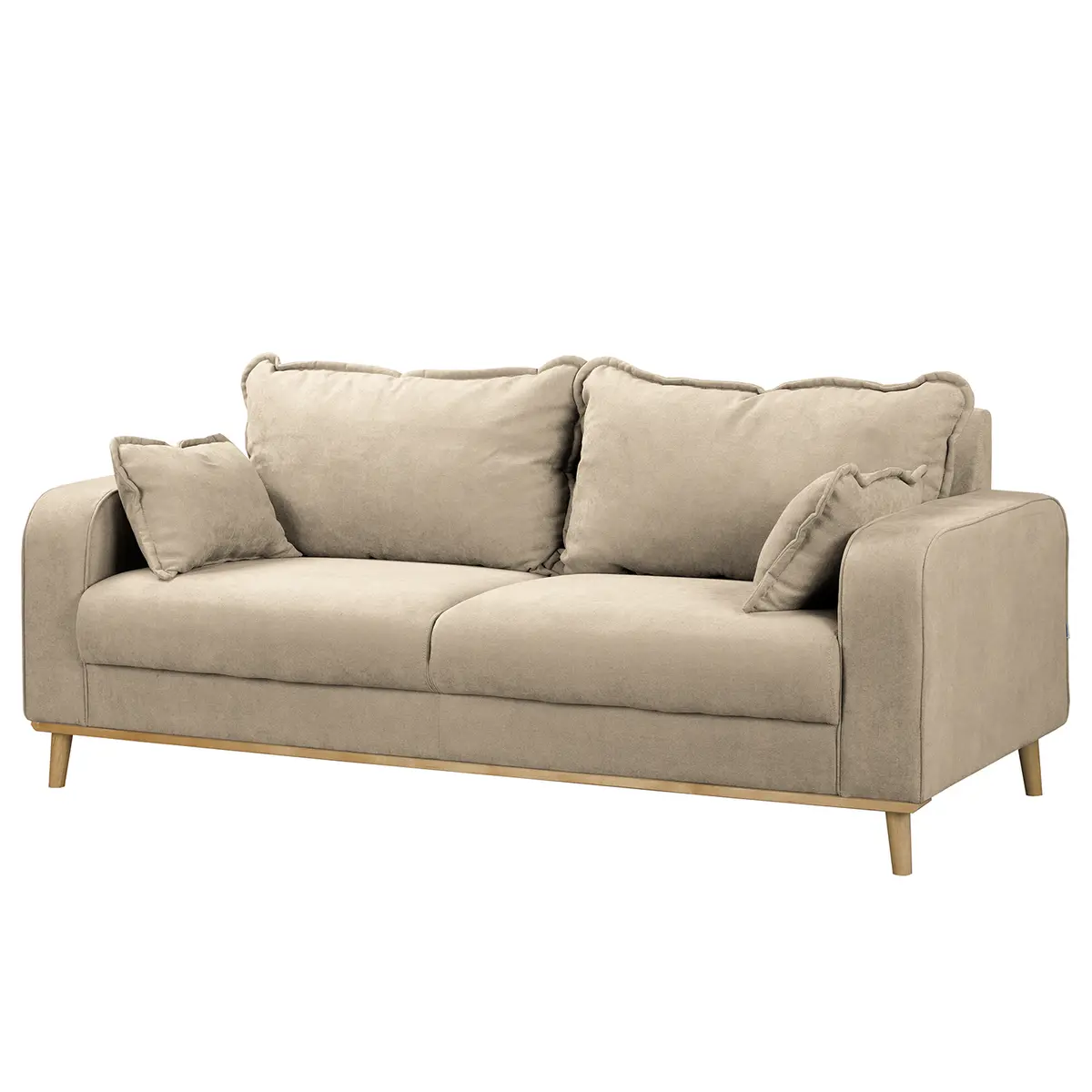 Sofa Nante 3-Sitzer Beige Microfaser Enza | Beige