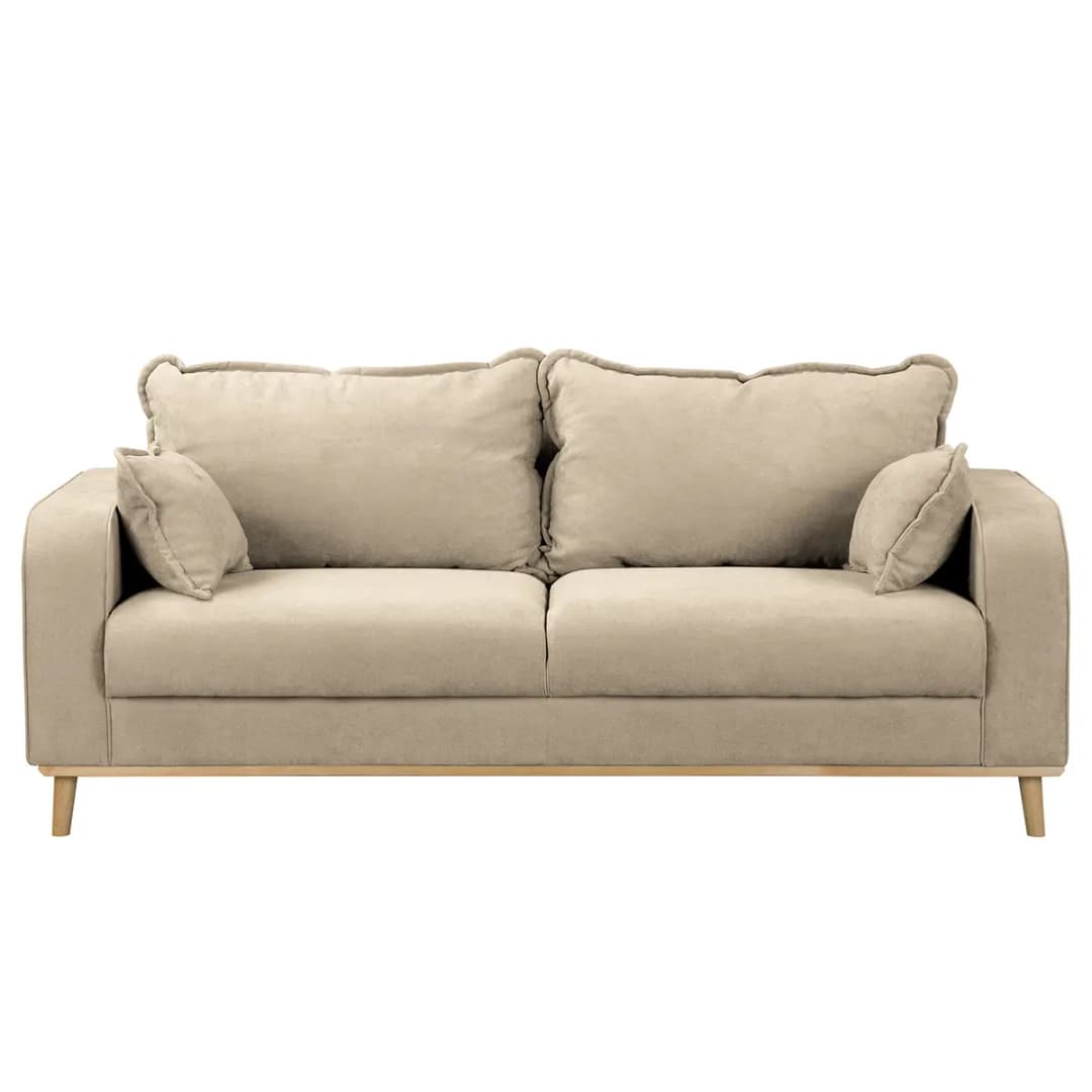 Sofa Nante 3-Sitzer Beige Microfaser Enza | Beige