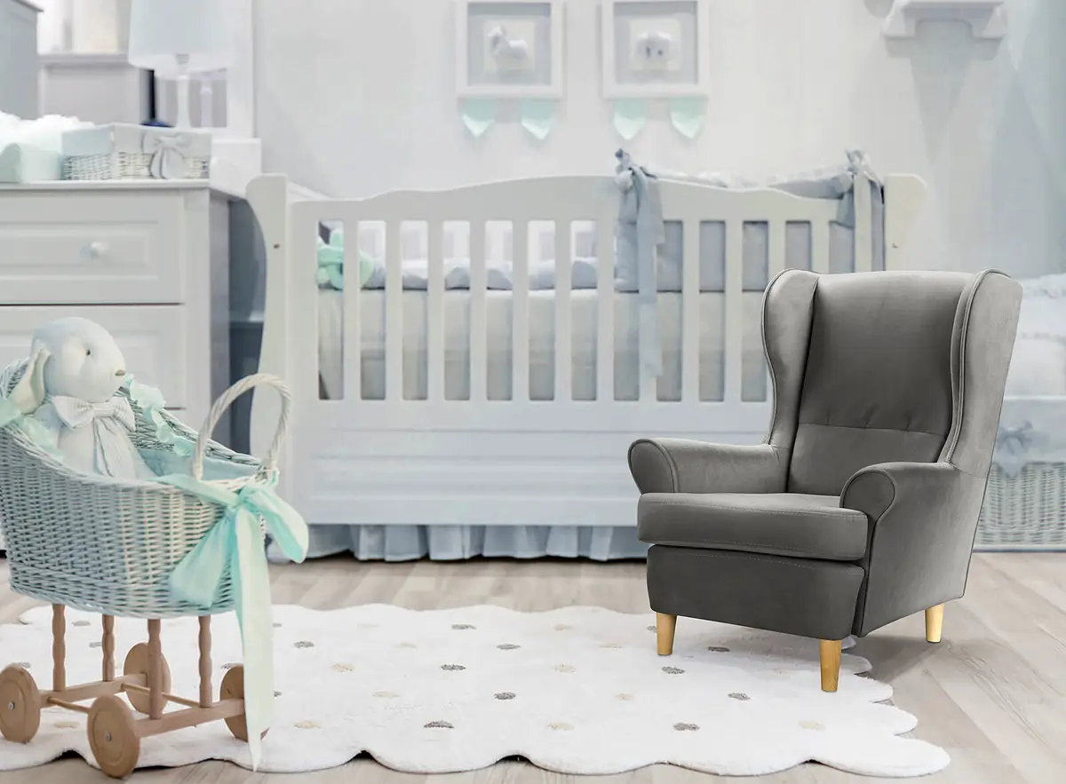 Ohrensessel Ranu Mini Grau Microfaser Jada | Grau