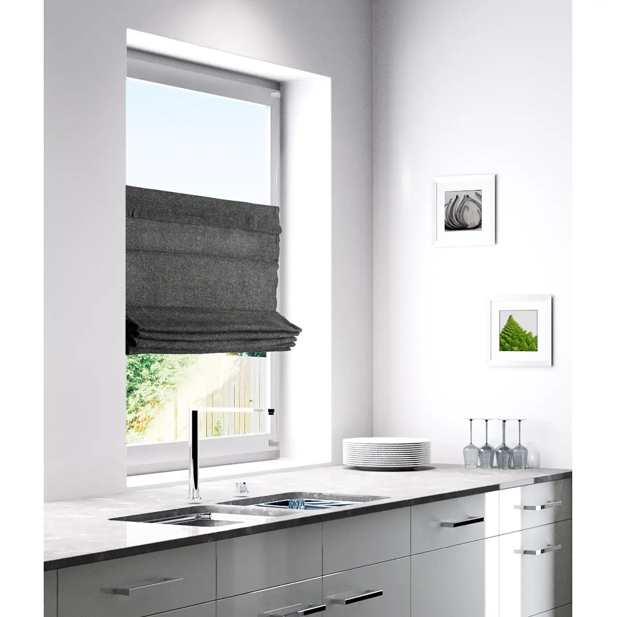Faltrollo Blickdicht | Grau
