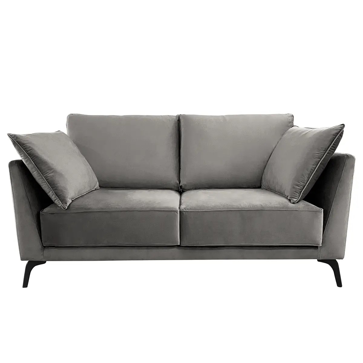 Sofa Gobabis 2-Sitzer Grau Samt Ravi | Grau