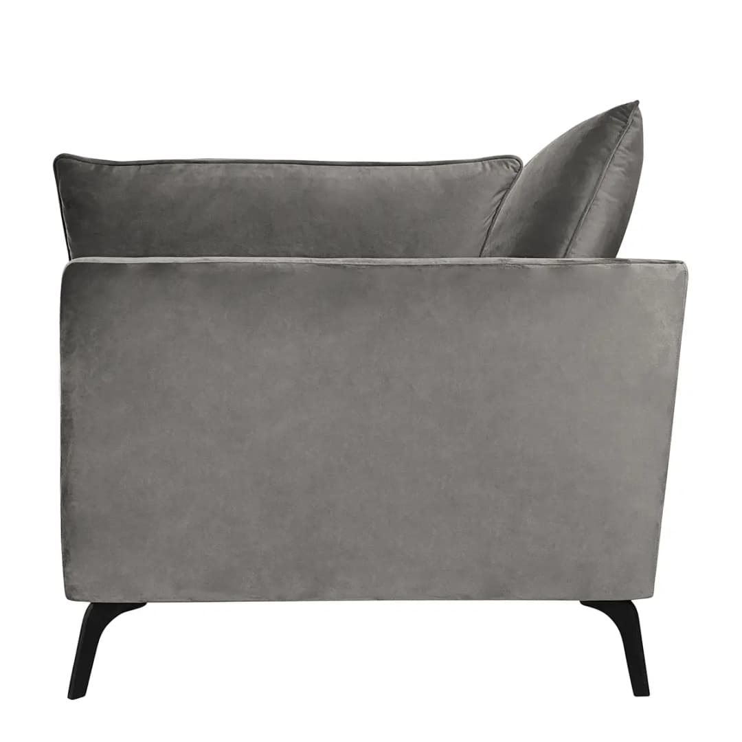 Sofa Gobabis 2-Sitzer Grau Samt Ravi | Grau
