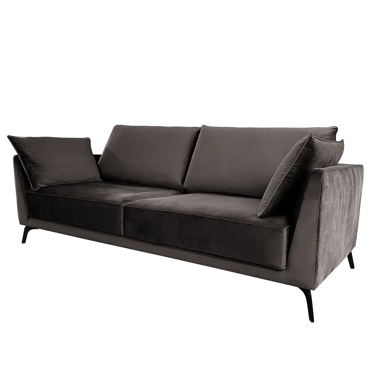 Sofa Gobabis 3,5-Sitzer Grau Samt Ravi | Grau