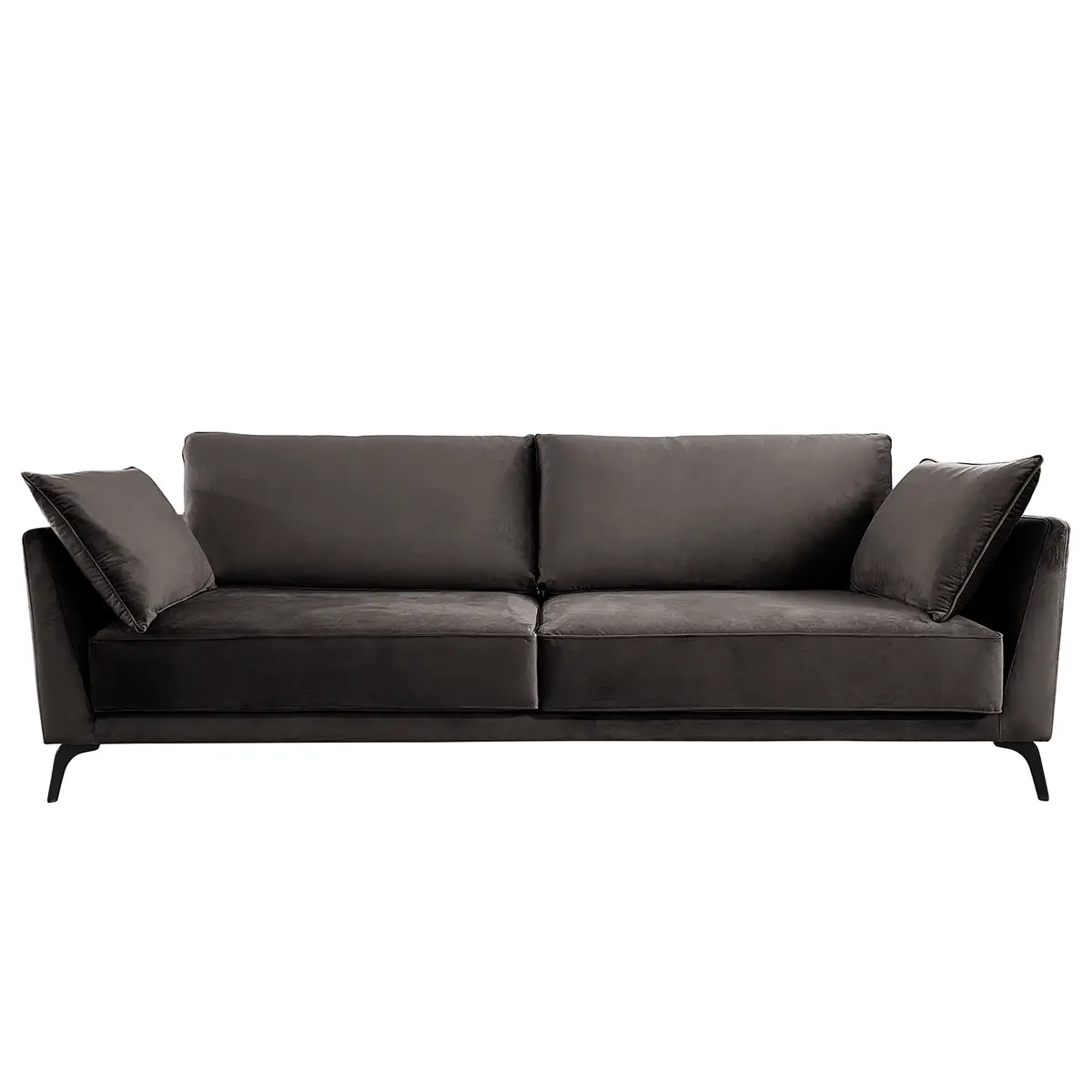 Sofa Gobabis 3,5-Sitzer Grau Samt Ravi | Grau