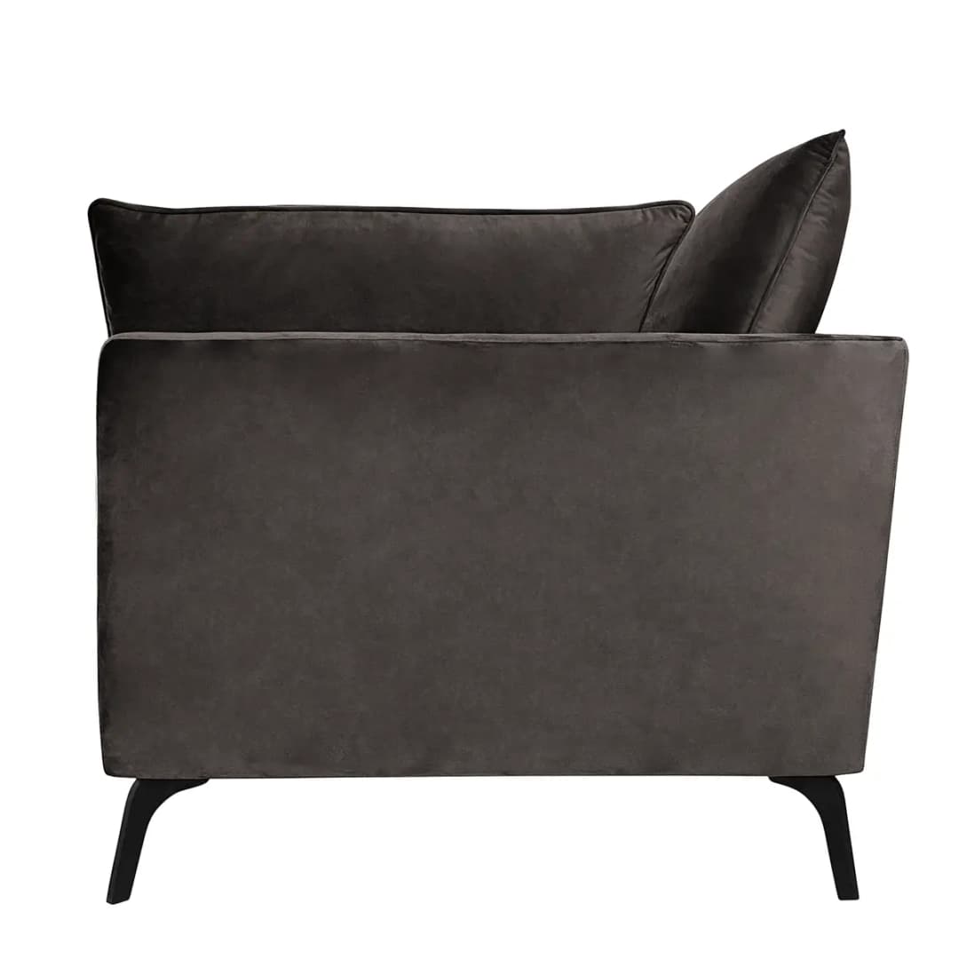 Sofa Gobabis 3,5-Sitzer Grau Samt Ravi | Grau