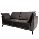 Sofa Gobabis 2,5-Sitzer Grau Samt Ravi | Grau
