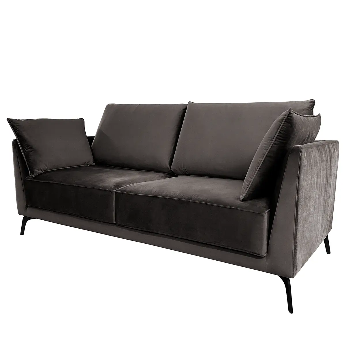 Sofa Gobabis 2,5-Sitzer Grau Samt Ravi | Grau