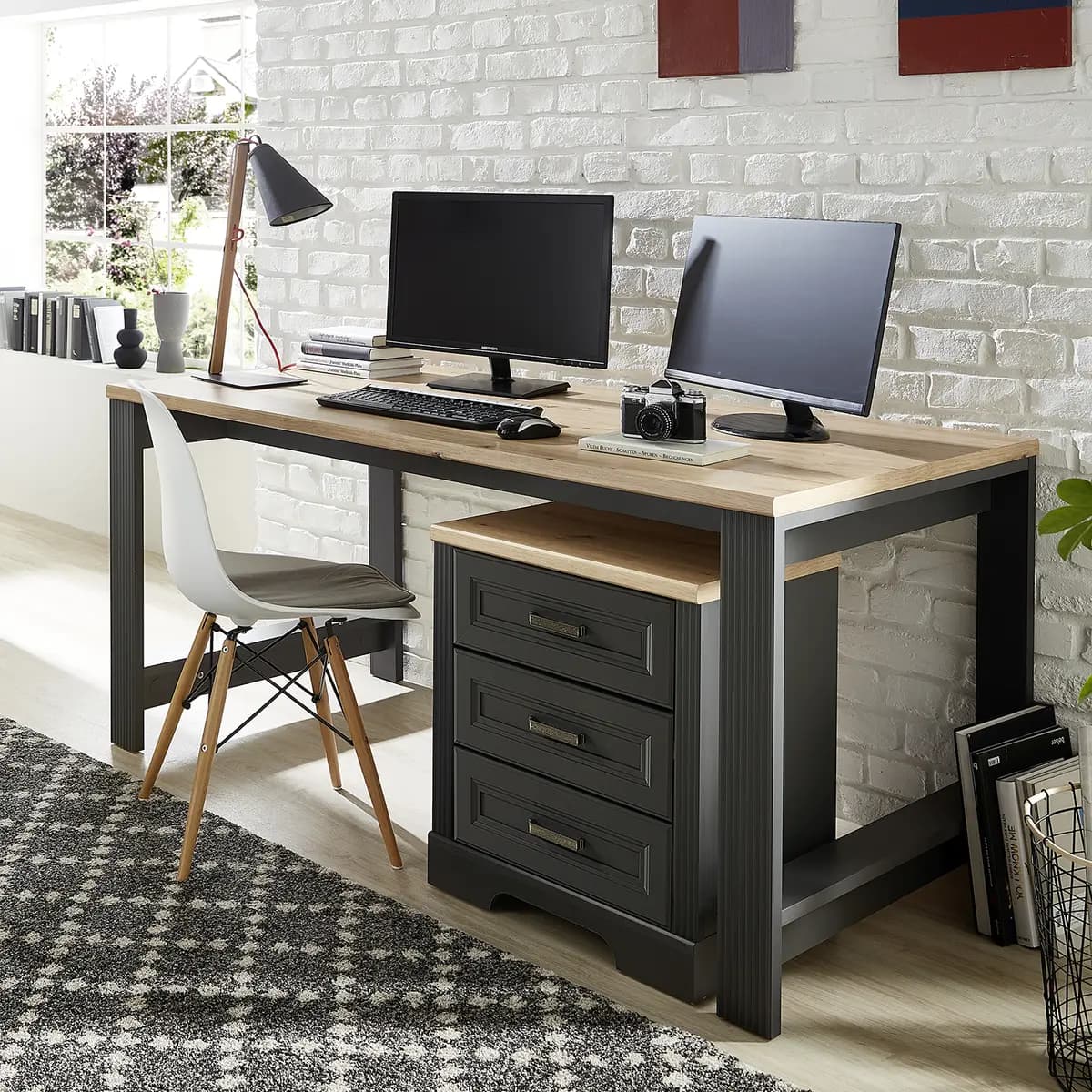 Büro-Set 2-teilig Grau/Graphit | Grau