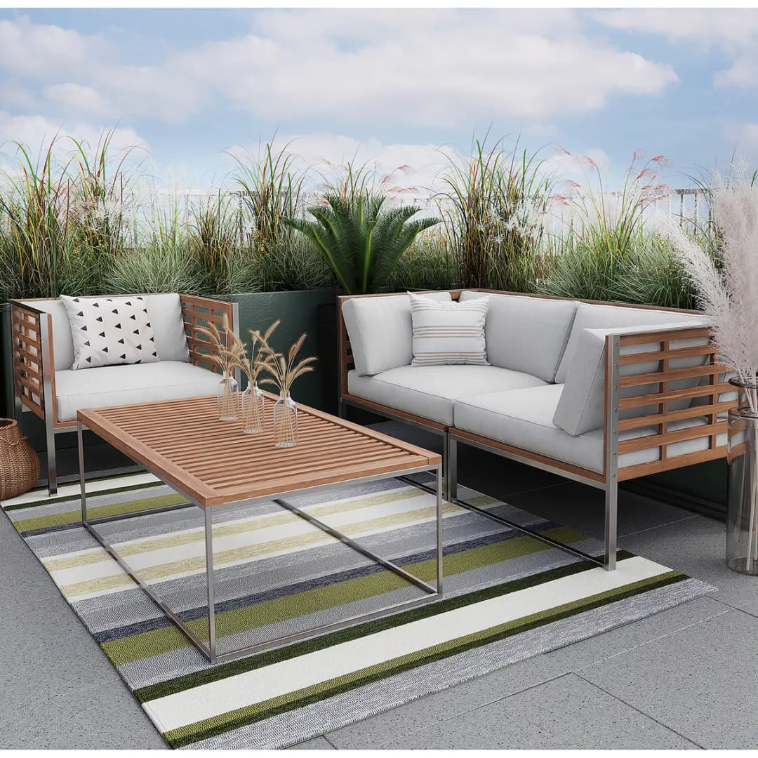 In-/Outdoorteppich Rosetta 022 Grün/Grün | Grün