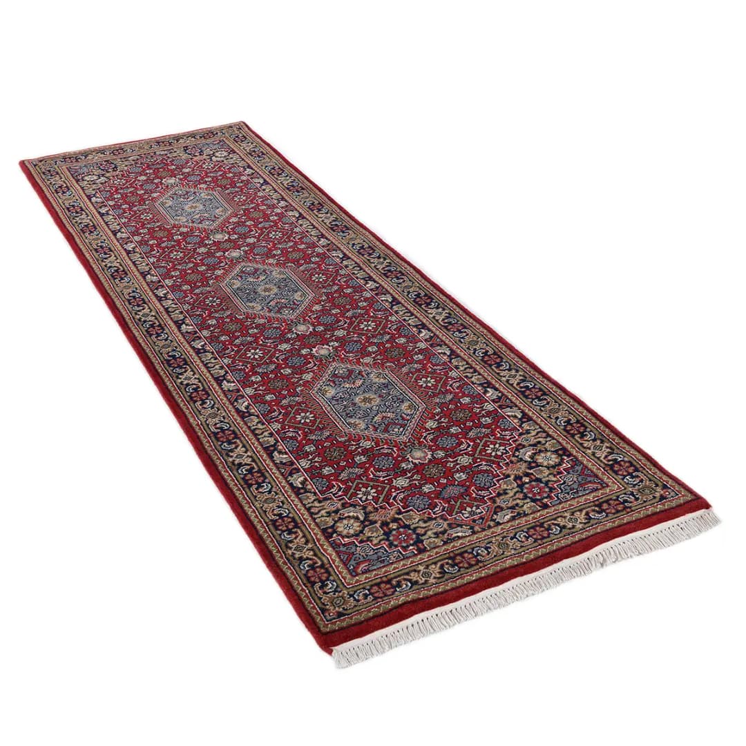 Läufer Benares Bidjar 80 x 300cm Rot/Rot | Rot