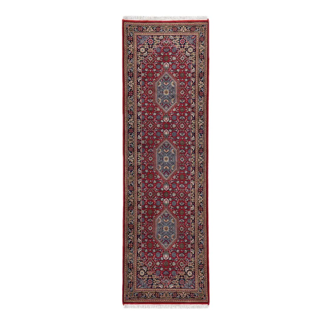 Läufer Benares Bidjar 80 x 350cm Rot/Rot | Rot