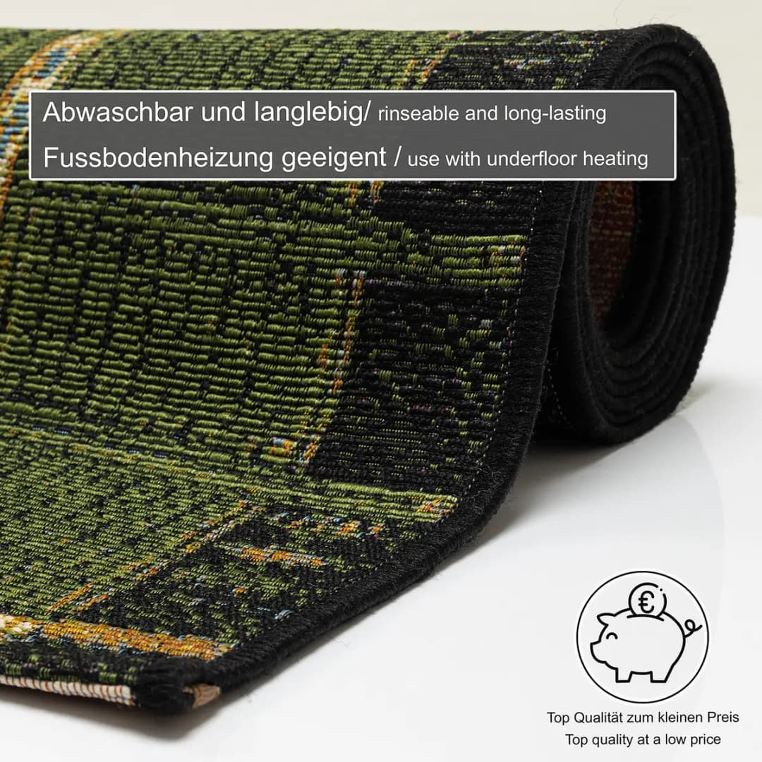 Kurzflorteppich Aurora 038 Grün/Grün 60 x 100cm Mischgewebe