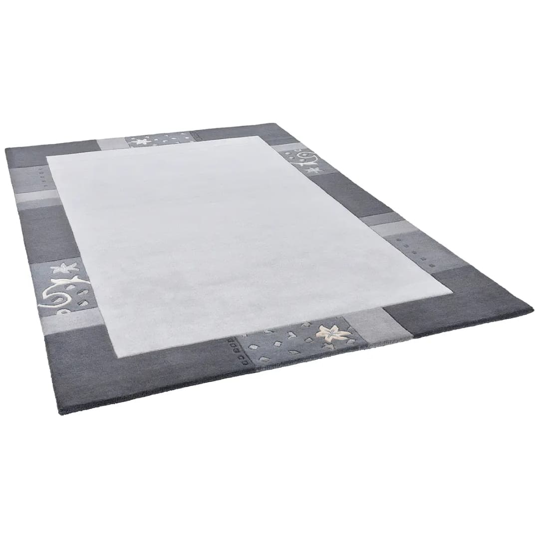 Royal Ganges Wollteppich | Silber