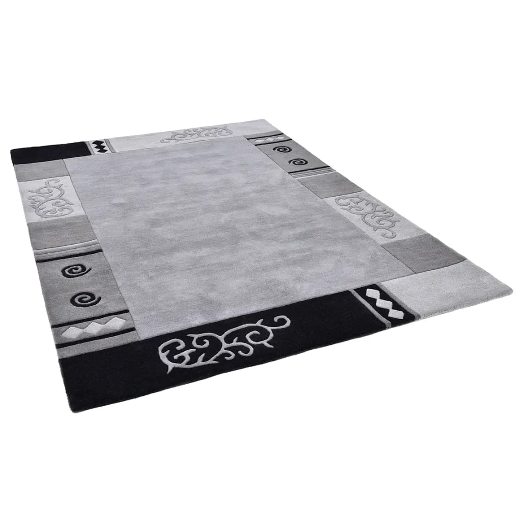 Wollteppich Ambadi Grau/Grau 190 x 290cm Wolle | Grau