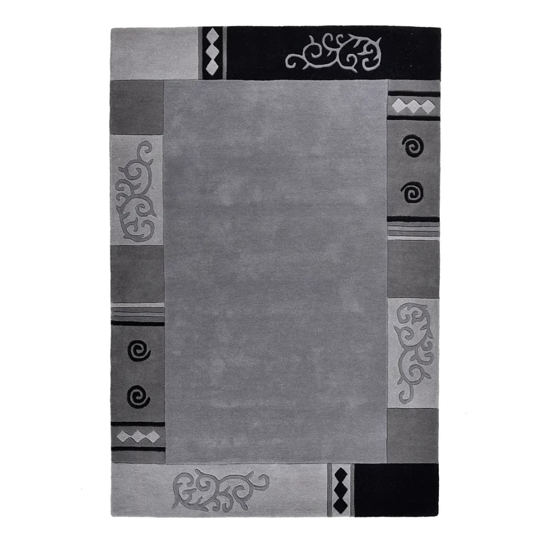 Wollteppich Ambadi Grau/Grau 90 x 160cm Wolle | Grau