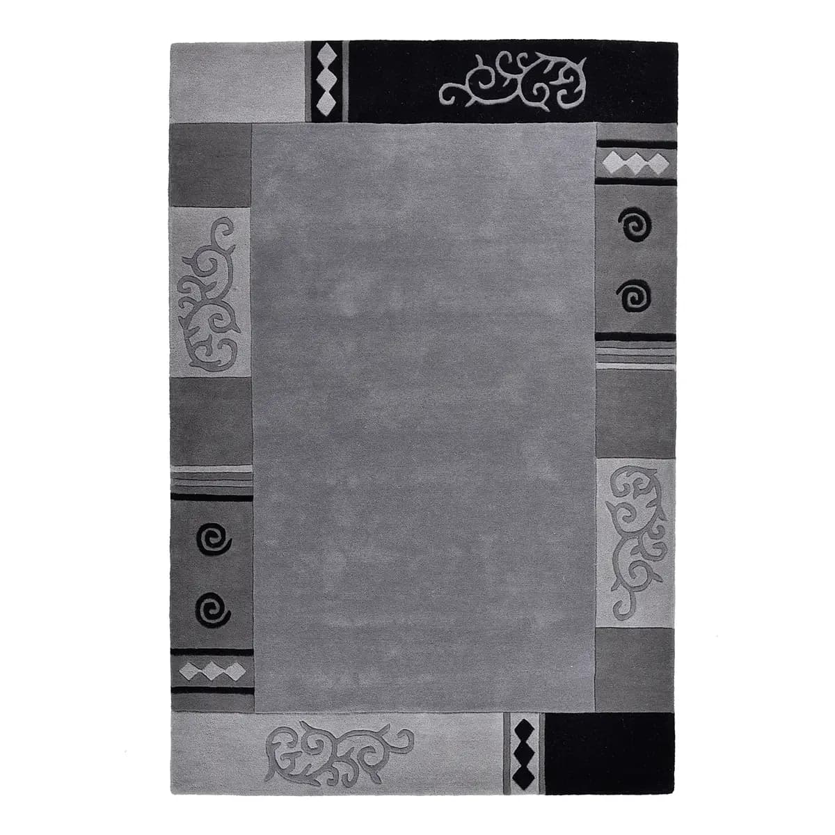 Wollteppich Ambadi Grau/Grau 90 x 160cm Wolle | Grau