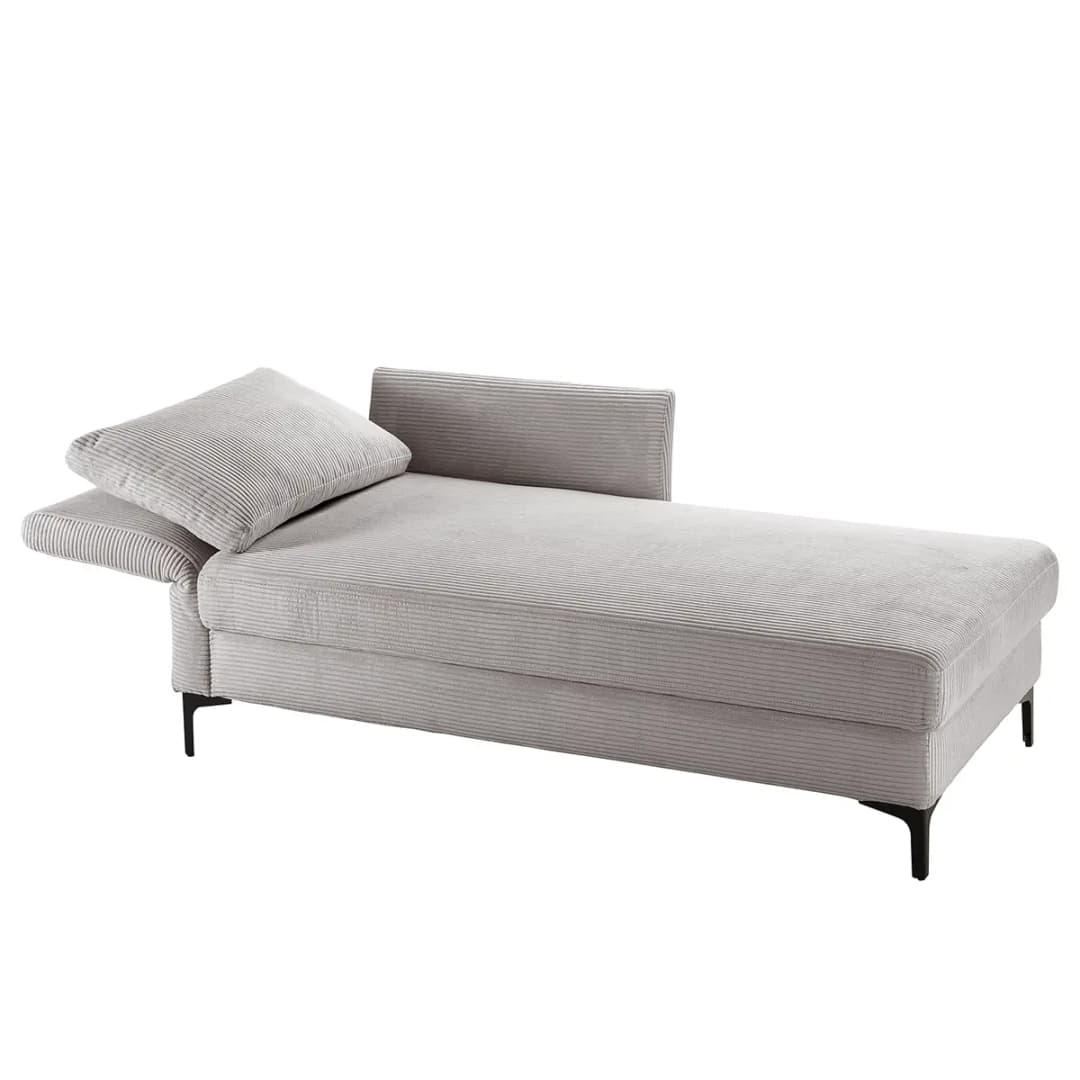 Recamiere Hillarys I Silber Cordstoff Balda | Silber