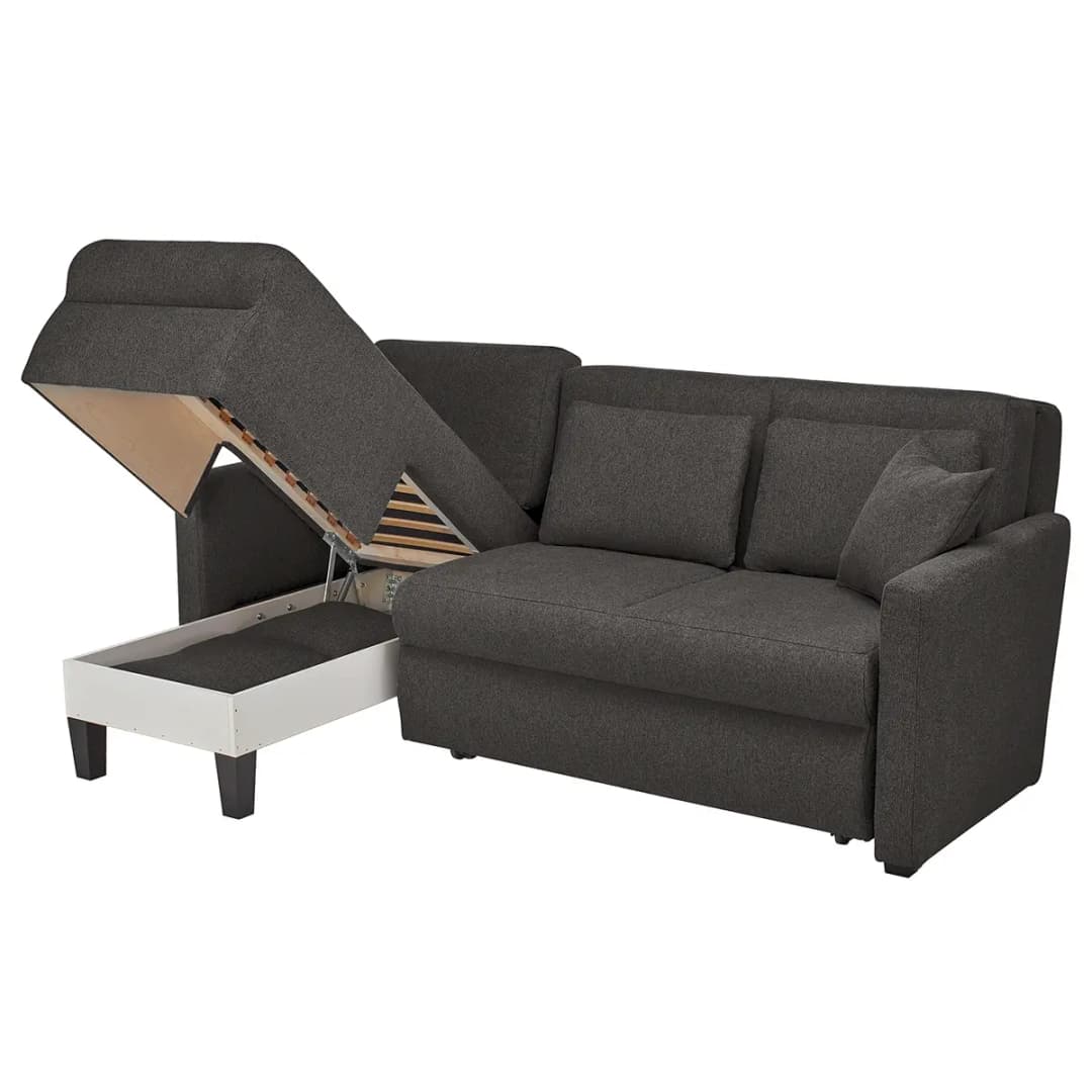 loftscape Ecksofa Orna Grau Flachgewebe Alma | Grau
