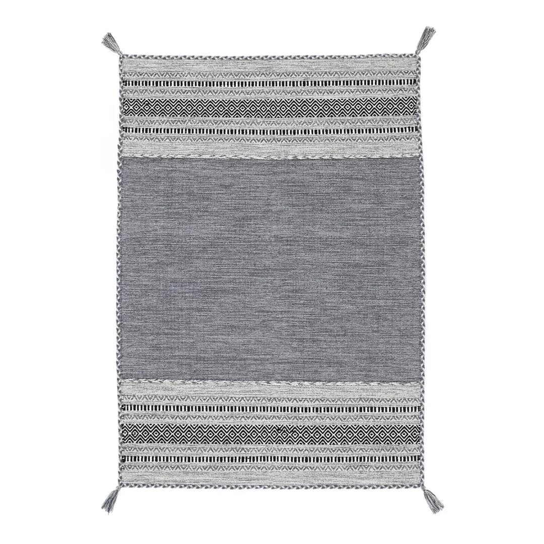 Flachgewebeteppich Grau/Grau 80 x 150cm | Grau