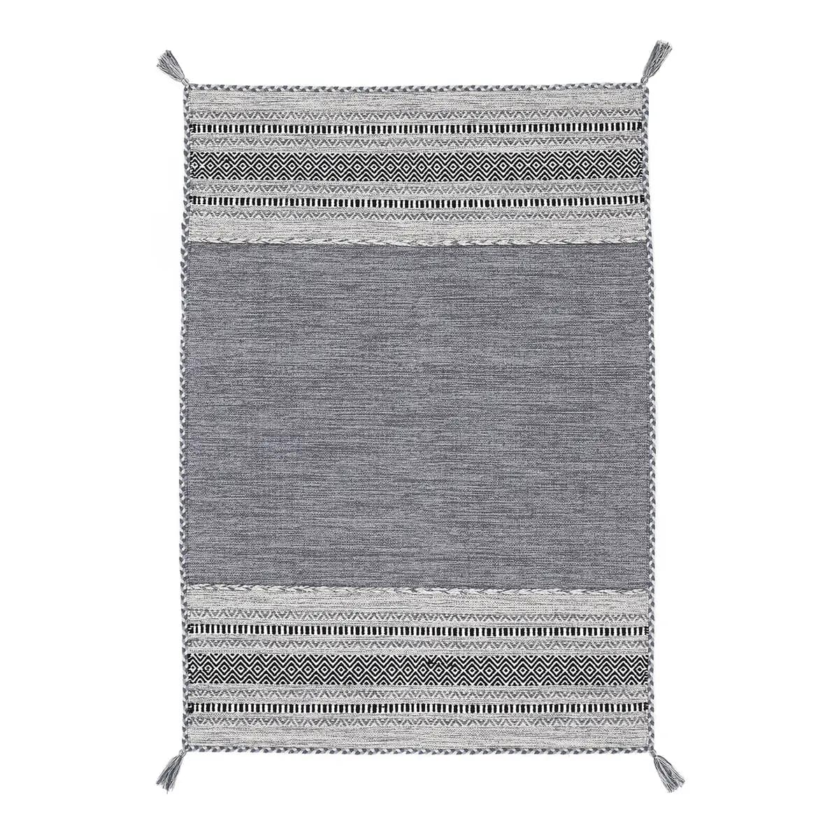 Flachgewebeteppich Grau/Grau 80 x 150cm | Grau