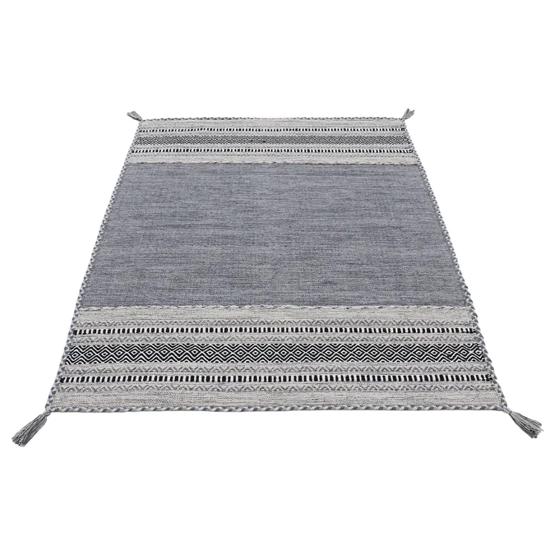 Flachgewebeteppich Grau/Grau 80 x 150cm | Grau