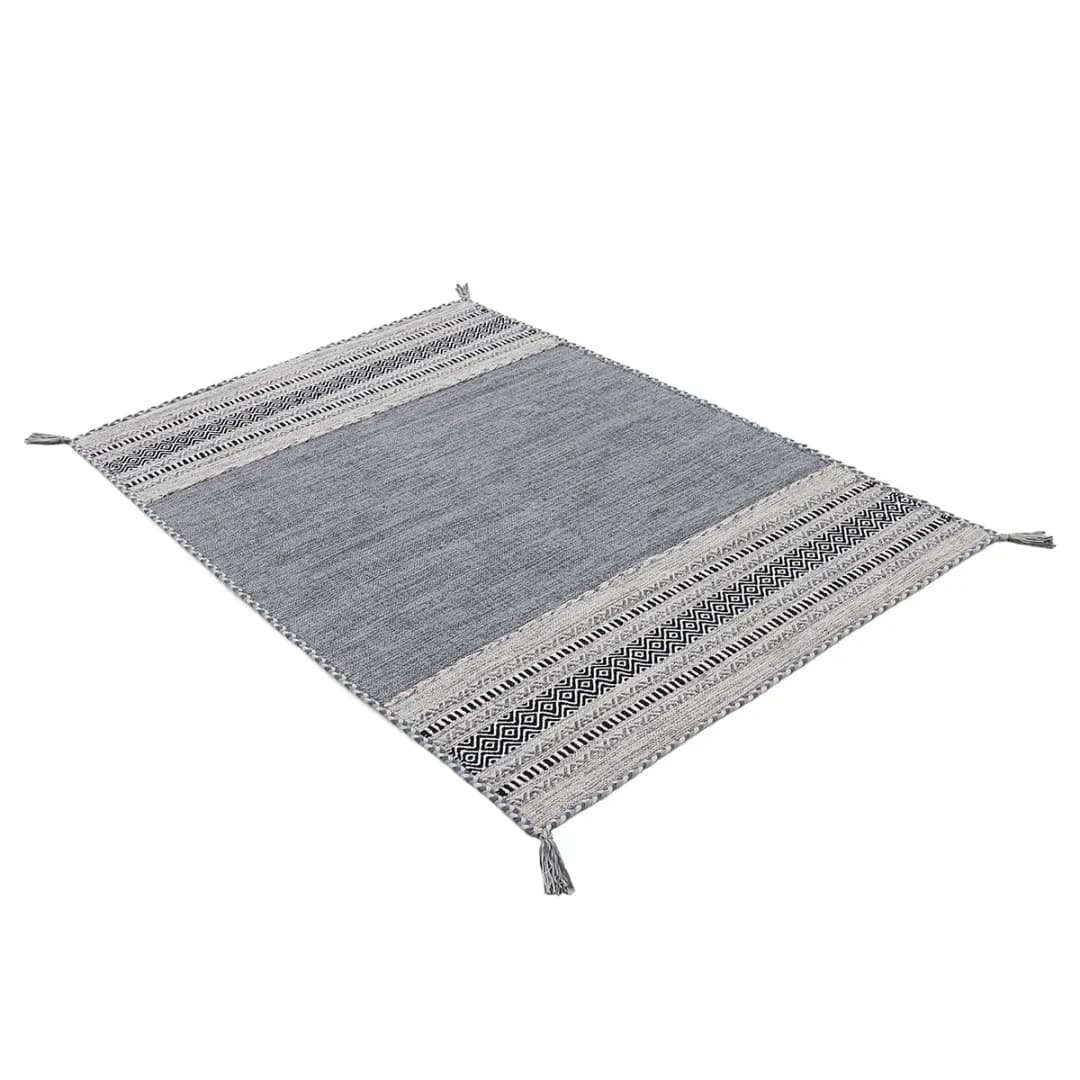 Flachgewebeteppich Grau/Grau 80 x 150cm | Grau
