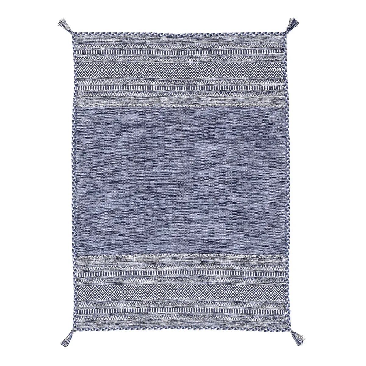 Flachgewebeteppich Blau/Blau 140 x 200cm | Blau