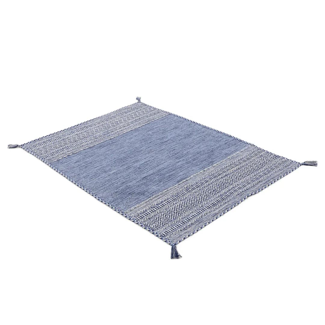 Flachgewebeteppich Blau/Blau 140 x 200cm | Blau