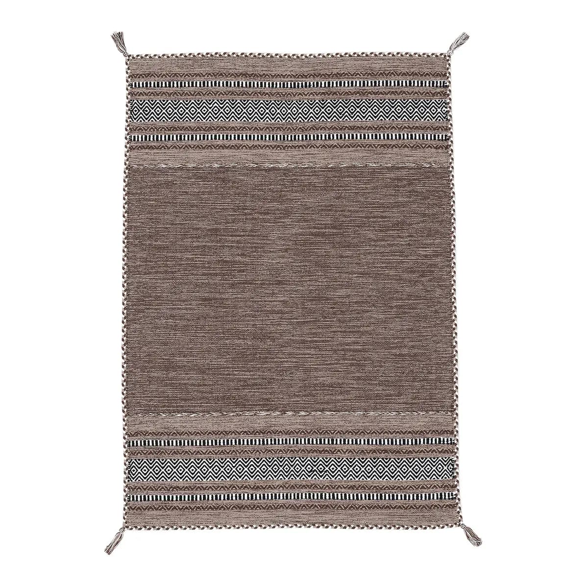 Flachgewebeteppich Braun/Braun 140 x 200cm | Braun