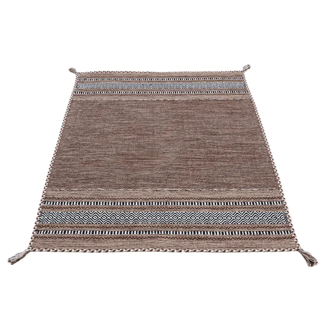 Flachgewebeteppich Braun/Braun 140 x 200cm | Braun