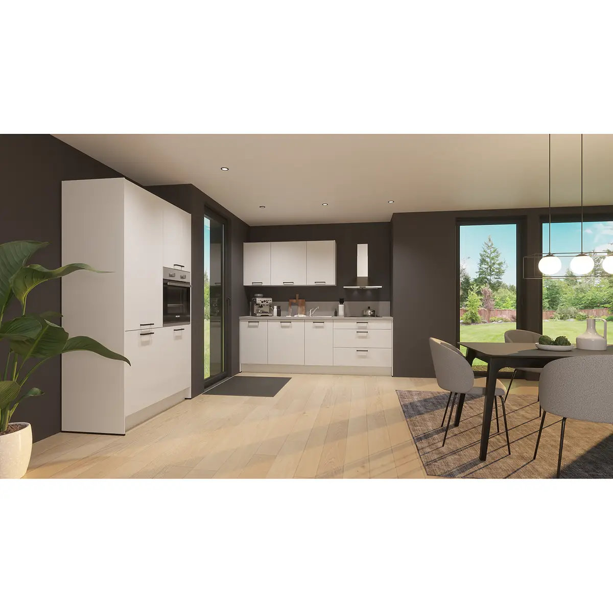 Küchenzeile ConceptC I 217 x 60cm Ausrichtung links | Weiß