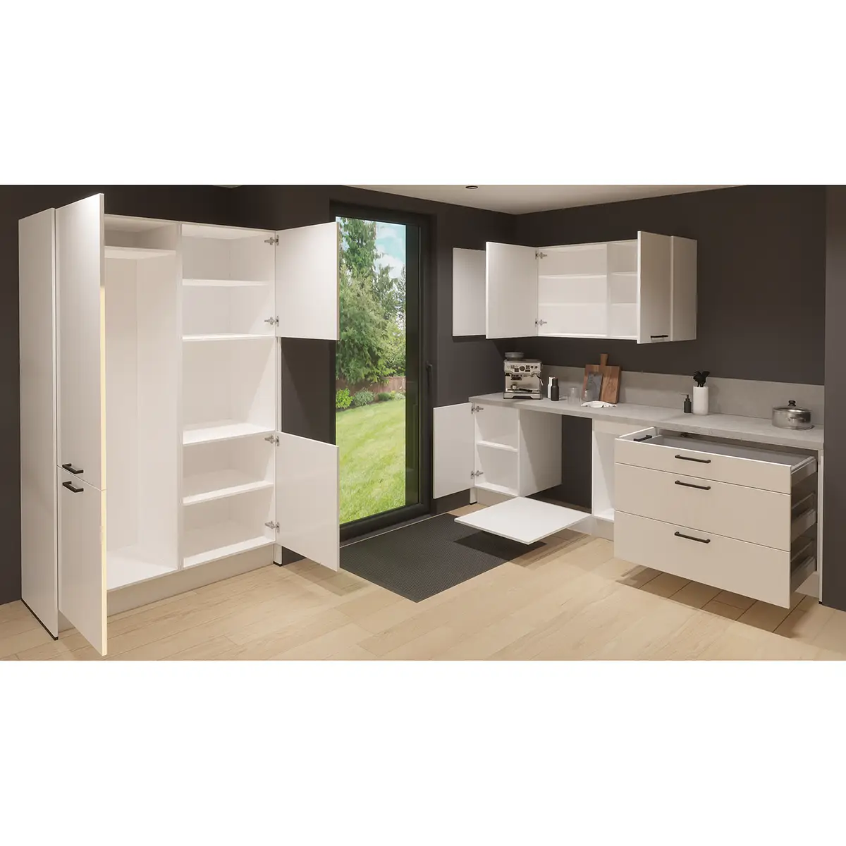 Küchenzeile ConceptC I 217 x 60cm Ausrichtung links | Weiß
